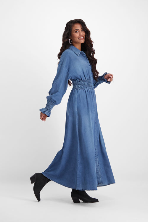 Estelle Dress Long | Blue