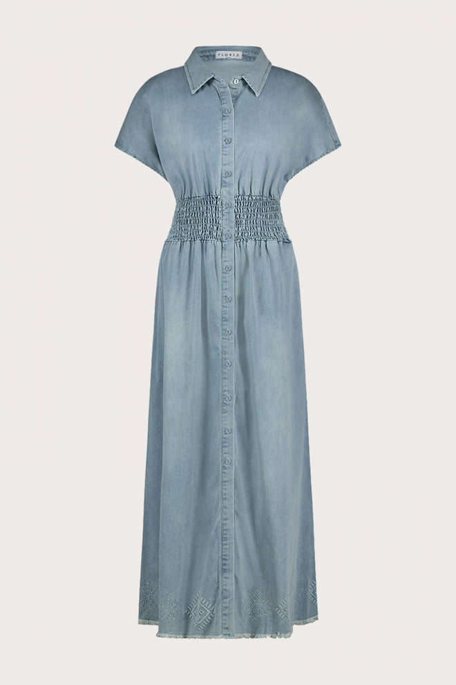 Estelle Dress Embroidery | Sky Blue